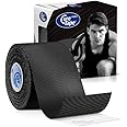 CureTape Sports | Kinesiology Tape for Muscle & Joint Pain | Elastic Therapeutic Tape | Waterproof Athletic Tape | Medical K Tape | 30% Stronger Adhesion | Black | 2inx16ft | (Pack of 1)