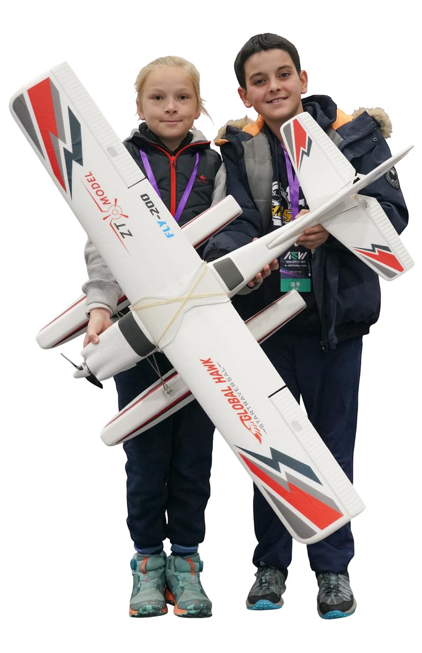 PLAYSTEAM ZT-Model Global Hawk 2.4 GHz RC Seaplane Radio Controlled Trainer Airplane (Red)