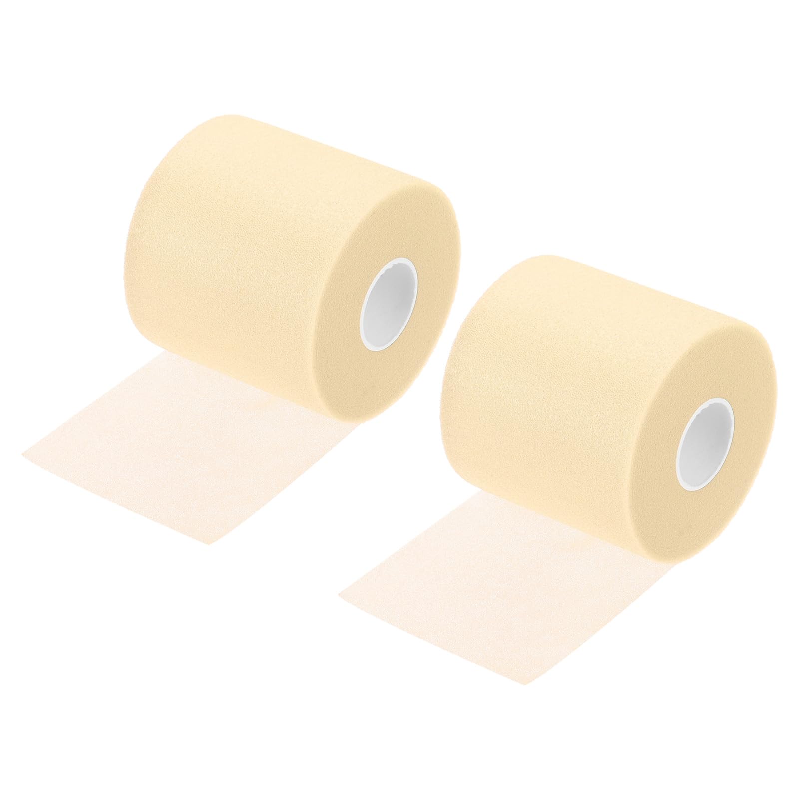 PATIKIL 30 Yard x 2.8 Inch Badminton Grip Cushion Wrap, 2 Pack PE Tennis Racket Grip Tape Backing Film Handle Anti Skid Cushion Accessories, Beige