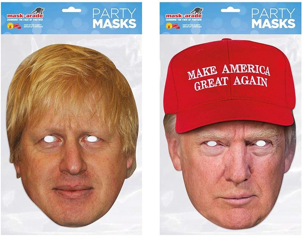 Boris Johnson Prime Minister And Donald Trump Us President Official Face Mask Amazon Co Uk Clothing