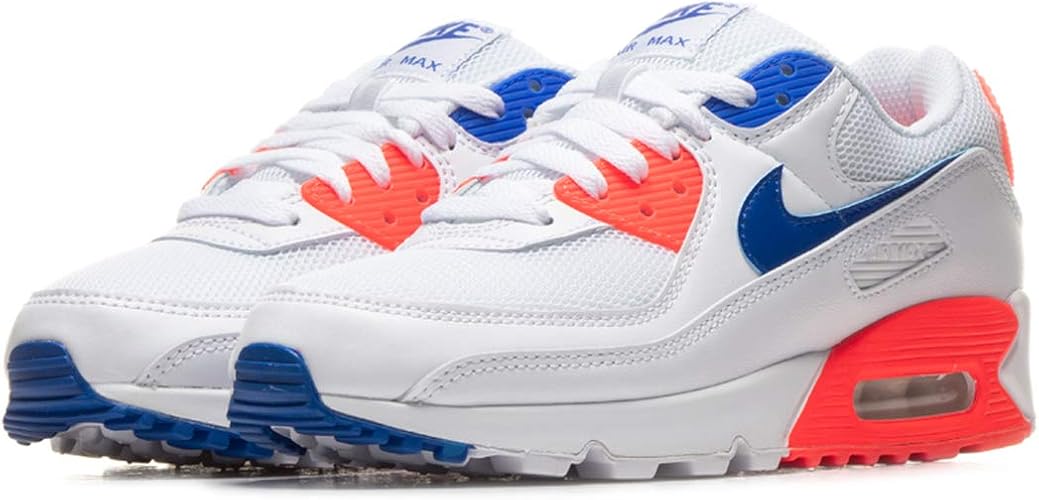 Amazon ナイキ エア マックス 90 W Air Max 90 ホワイト フラッシュクリムゾン レーサーブルー Ct1039 100 日本国内正規品 23 5cm ランニング