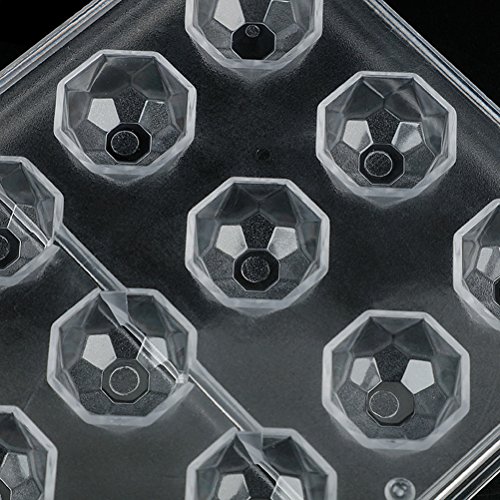 PC Polycarbonate Chocolate Mold - 21 Cavities Diamond Shaped, Candy Making Molds, DIY Mould Cookie Tray, Clear Polycarbonate Mold for Mousse, Jelly, Candy, Chocolate