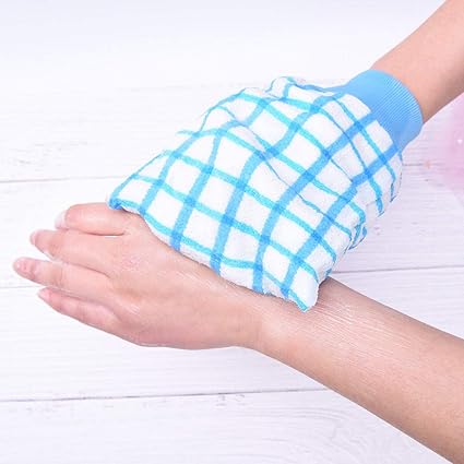 Jeval Shower Bath Gloves Exfoliating Wash Skin Spa Foam Towel Gloves Massage Scrubber Hemp Body Towel (1 Pcs, Assorted colour)