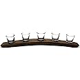 Barrel-Art Barrel Stave 5 Shot or Tasting Flight, 1.5 Oz Glasses Included, Dark Walnut