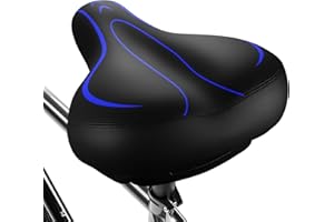Xmifer Oversized Bike Seat, Comfortable Bike Seat - Universal Replacement Bicycle Saddle - Waterproof Leather Bicycle Seat wi