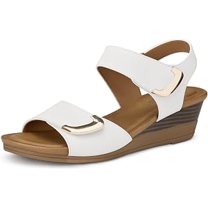 SHIBEVER Wedge Sandals for Women: Comfortable Dressy Casual Womens Shoes | Summer Walking Dress Comfort Slip On Trendy 2026 F