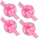 4 Pcs Giant Bows,12 Inches Big Gift Bow for appliances,Bikes,Table Decorations and Party Events (Pink)