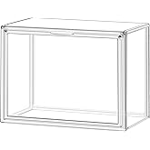 10 Pack Purse Organizer for Closet, 14.1''x8.6''x10.9 '' Clear Acrylic Display Case with Magnetic Door, X-Large Plastic Stackable Handbag Organizer for Collectibles, Figures, Size 14 Shoes, Cosmetic