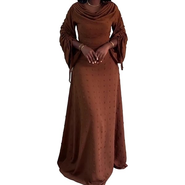 Milumia Women's Mock Neck Long Bell Sleeve Maxi Dress Elegant Ruched Ruffle  Wedding Guest Dresses Yellow Medium at Amazon Women's Clothing store