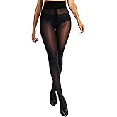 HOTBOSS Unbelievable Durability Tights, Rip Resistant Pantyhose, 40D Semi Sheer High Waist T-Crotch Strong Tights for Women