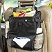 Zone Tech 2-in-1 Classic Black Car Organizer- Durable Fully Leak Proof Vehicle Litter Bag and Practical Car Tissue Dispenser/Baby Wipe Holder