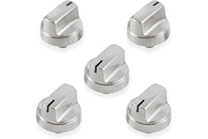 atgestore WB03X29315 Stove Knob Replacement for GE Stove Parts Stainless Steel 191D9233 GE Cooktop Knobs JGP5030SLSS JGP5036SL1SS Gas Range Burner Control Knob Electric Stove Top Knob 5Pcs