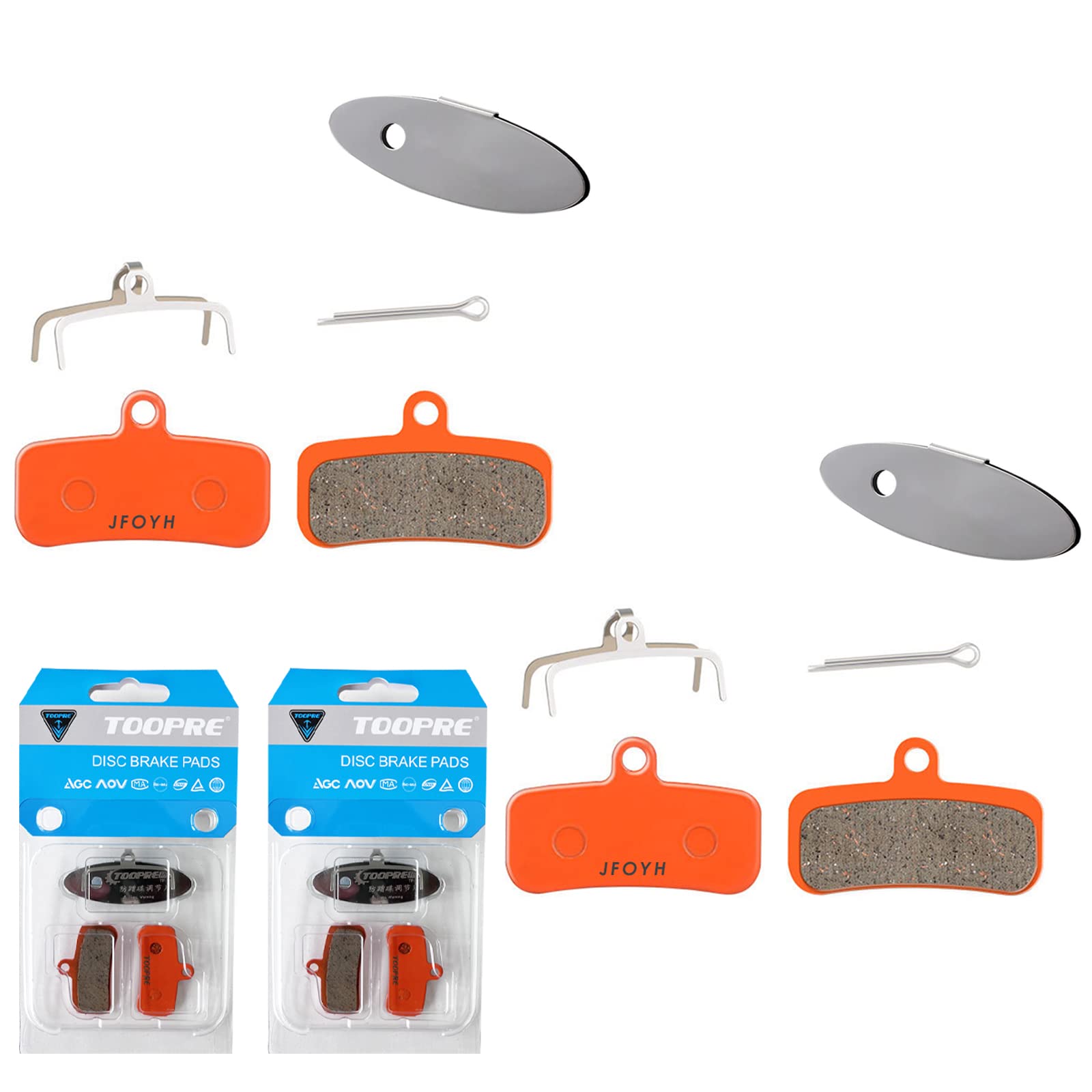 Photo 1 of JFOYH Ceramic Disc Pads Set for 4 piston disc brake, compatible with SHIMANO Deore XT BR-M8020/BR-M8120/XTR BR-M9120, TEKTRO Dorado 4P HD-E725, TRP G-Spec DH-2 Pairs
