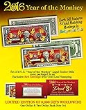 CHINESE NEW YEAR 2016 YEAR OF THE MONKEY $1 & $2 Dual 8s GOLD HOLO Set LTD 8,888