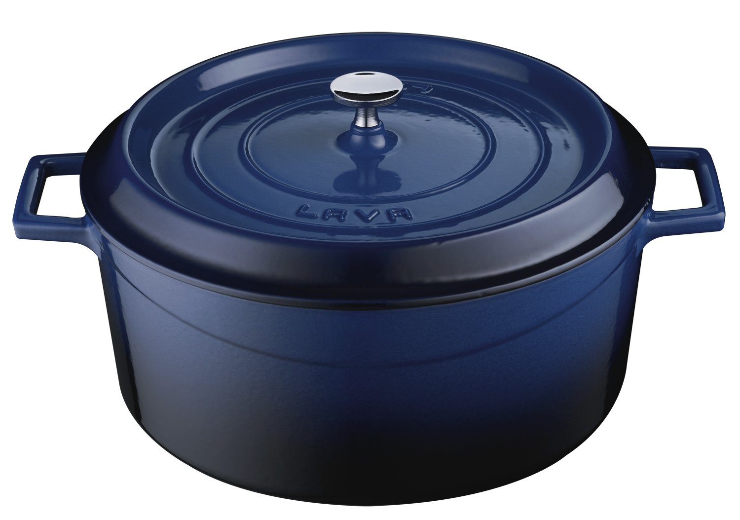 Lava Signature Enameled Cast-Iron Round Dutch Oven - 10-1/2 Quart,Cobalt Blue