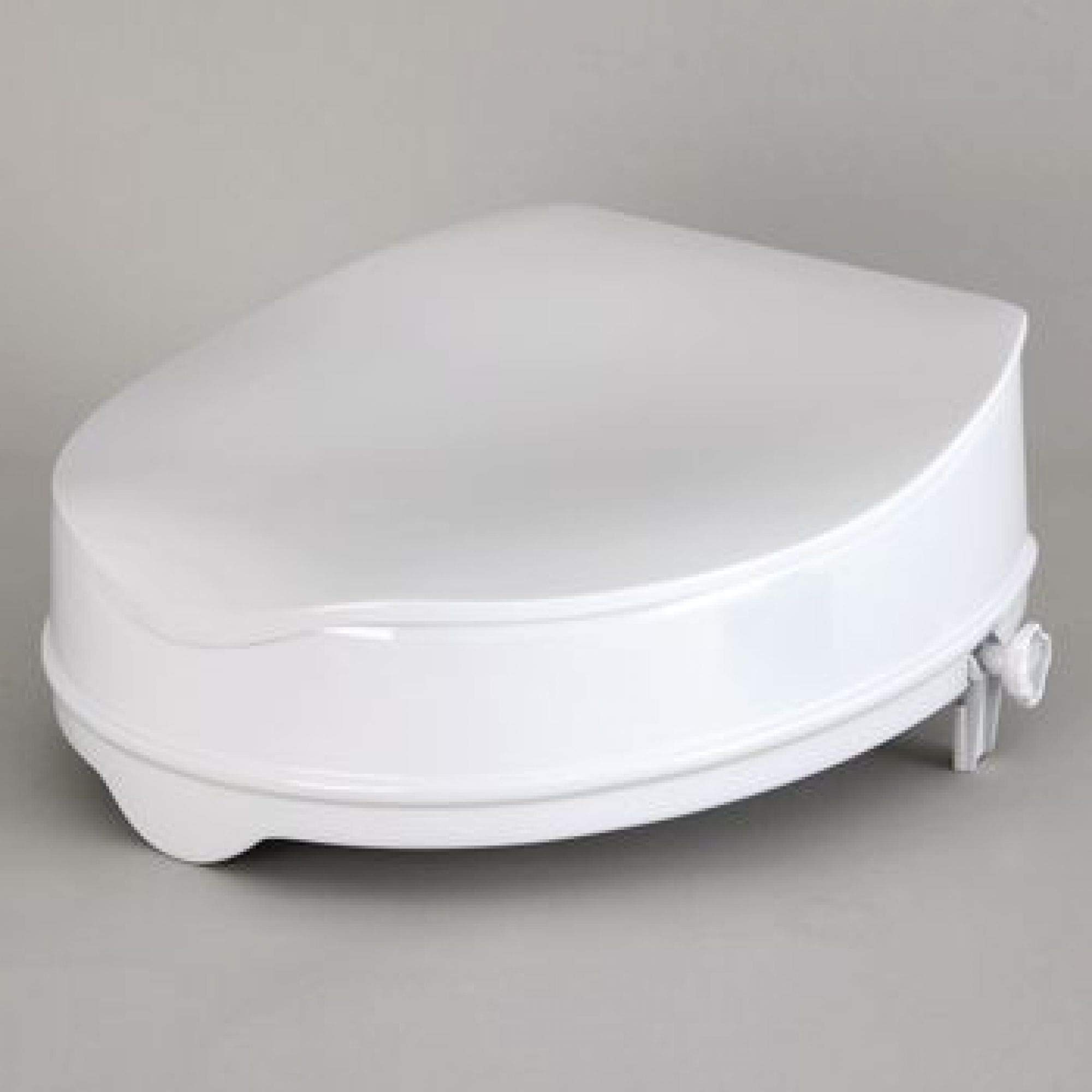 Homecraft Savanah Raised Toilet Seat with Lid, 4" High Elevated Toilet Seat Locks Onto Standard