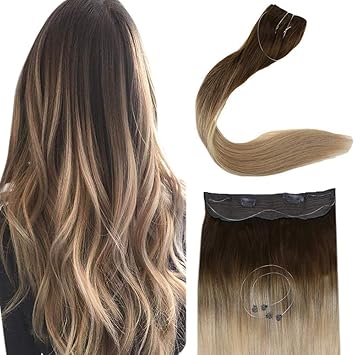 Amazon Com You Shine Fish Wire Extensions Human Hair Balayage