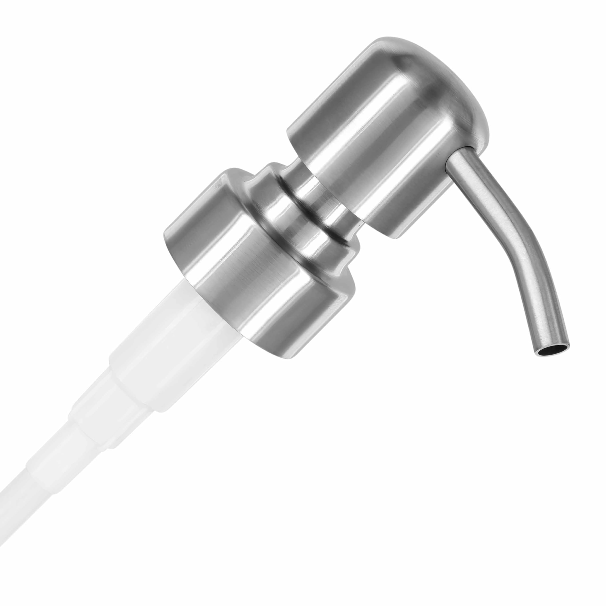 ALTGLAS Soap Dispenser Pump Head 'Zagreb' - Spare Replacement for Standard Neck Size - 26-28 mm Thread From Stainless Steel (Silver Brushed)