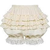 Vibsion Womens Lolita Bloomers Plush Ruffles Pumpkin Pants Bottom Shorts