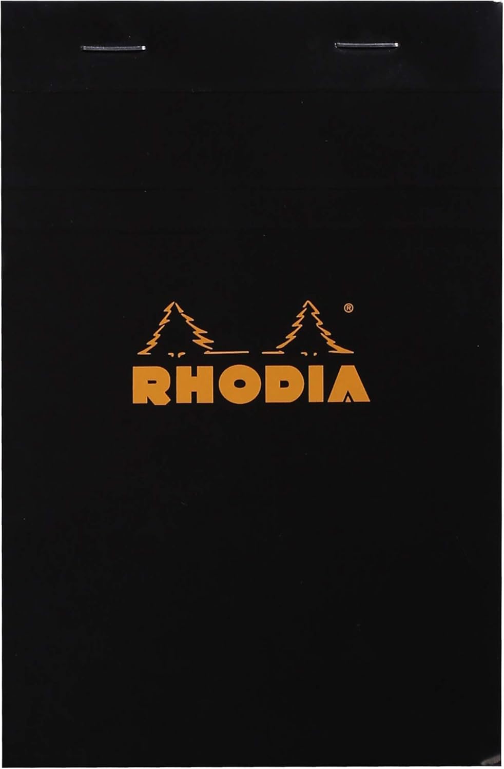 RHODIA 142009C, Stapled Notepad N°14 Black, 11x17 cm, Small Squares, 80 Detachable Sheets, White Clairefontaine Paper 80 g/m