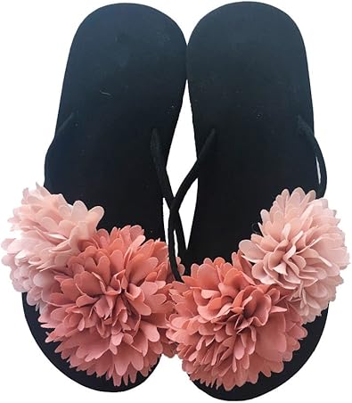big flower flip flops