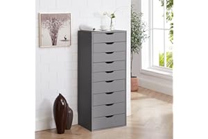 Naomi Home Office File Cabinets Wooden File Cabinets for Home Office Lateral Cabinet Wood Cabinet Mobile Mobile Storage Filing Storage Drawer Gray 9 Drawer