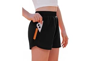 Arshiner Girls Athletic Shorts with 3 Zipper Pockets Running Shorts Basketball Soccer Gym Sports Active with Liner Kids