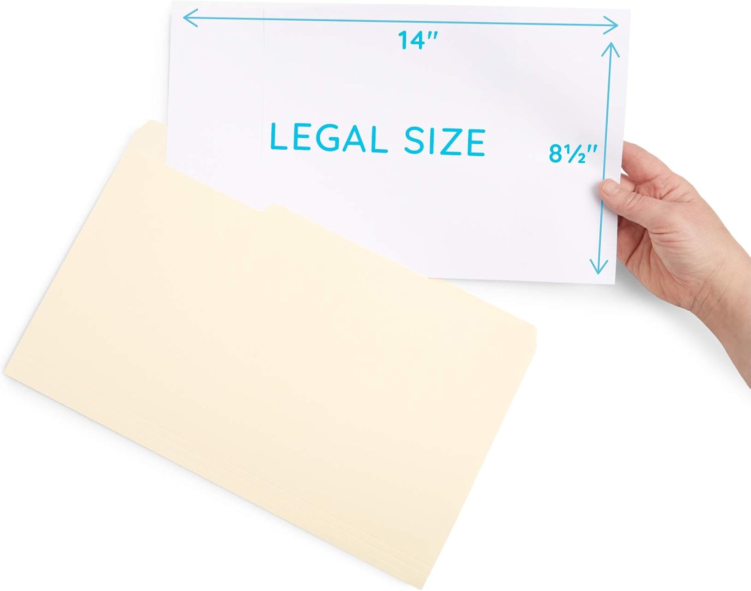 File Folder, 1/3 Cut Assorted Tab, Legal Size, Manila, Great for Organizing and Easy File Storage, 100 Per Box : Office Products