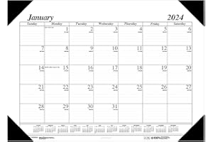 2024 House of Doolittle Economy 22-inch x 17-inch Monthly Desk Pad Calendar, White/Black (124-02-23)