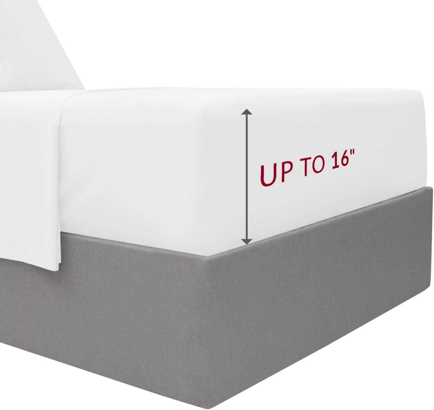 Mellanni Fitted Sheet Queen White - Brushed Microfiber 1800 Bedding - Wrinkle, Fade, Stain Resistant - Deep Pocket - 1 Single Fitted Sheet Only (Queen, White): Home & Kitchen