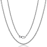 SanThree Pure Titanium Round O Chain Necklace for Men & Women, 3mm Durable Skin Friendly Solid Titanium Clasp Link Chain Unisex Birthday Valentines Day Gift