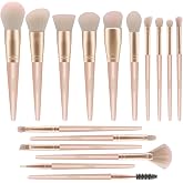 Makeup Brushes,Daubigny 16Pcs Silver Premium Synthetic Makeup Brush Set with Professional Foundation Brushes Powder Concealers Eye shadows Blush Makeup Brush for Perfect Makeup(Pink)