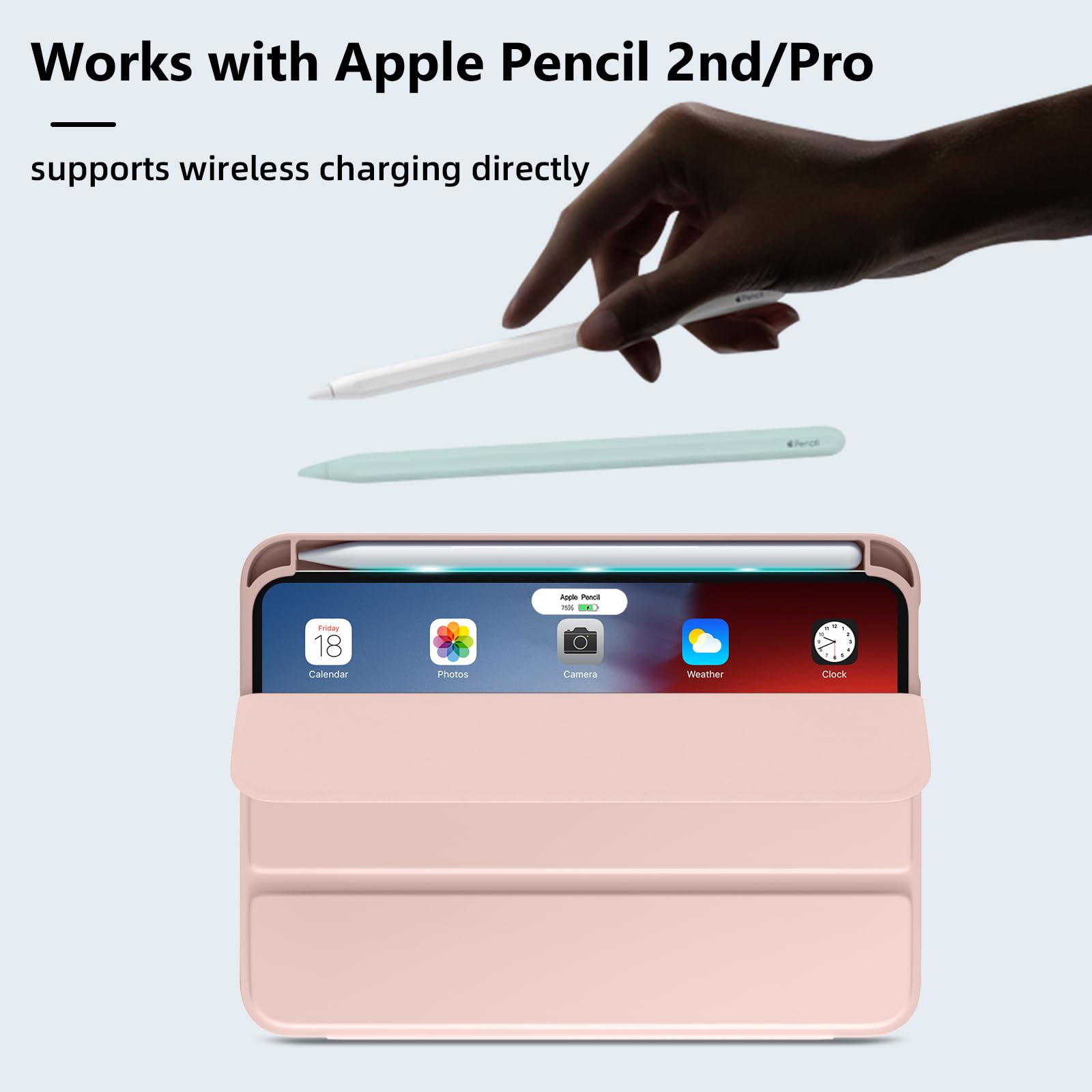 Mastten for iPad mini 7 Case A17 Pro, for iPad mini 7th/6th Generation Case 2024/2021 8.3 Inch with Pencil Holder, Hybrid Slim Clear Back Shell Cover Kids, Auto Wake/Sleep, Rose Pink