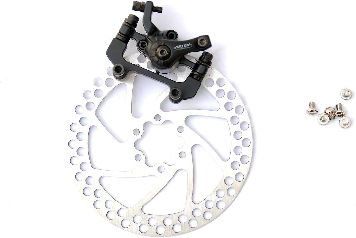 Artek MOUNTAIN BIKE MTB FRONT DISC BRAKE MECHANICAL CABLE TYPE. INCLUDES CALIPER, 160mm ROTOR & FIXING BOLTS