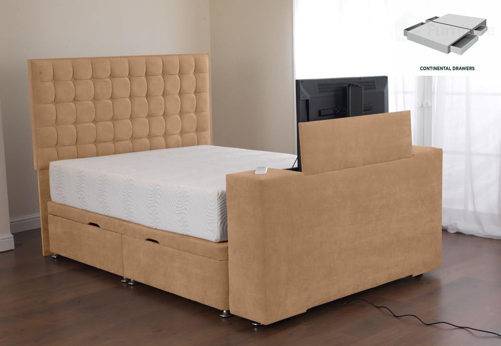 Sweet Dreams Image Classic Divan TV Bed - PT Continental - Camel - King Size