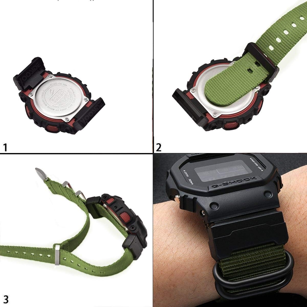 YOOSIDE NATO Nylon Buckle Watch Band for Casio G-SHOCK GW-DW5600(Black): Clothing