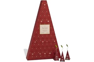 Tea Forte Tea Advent Calendar Gift Set; 24 Individually Wrapped Handcrafted Assorted Pyramid Infuser Tea Bags with Numbered Doors, Warming Joy