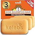 Kelebs Dog Shampoo for Smelly Dogs, Natural Dog Deodorizing Shampoo Bar with Citrus Essential Oils | Eco-Friendly | Zero Plastic Waste | Vegan | 3 Pack
