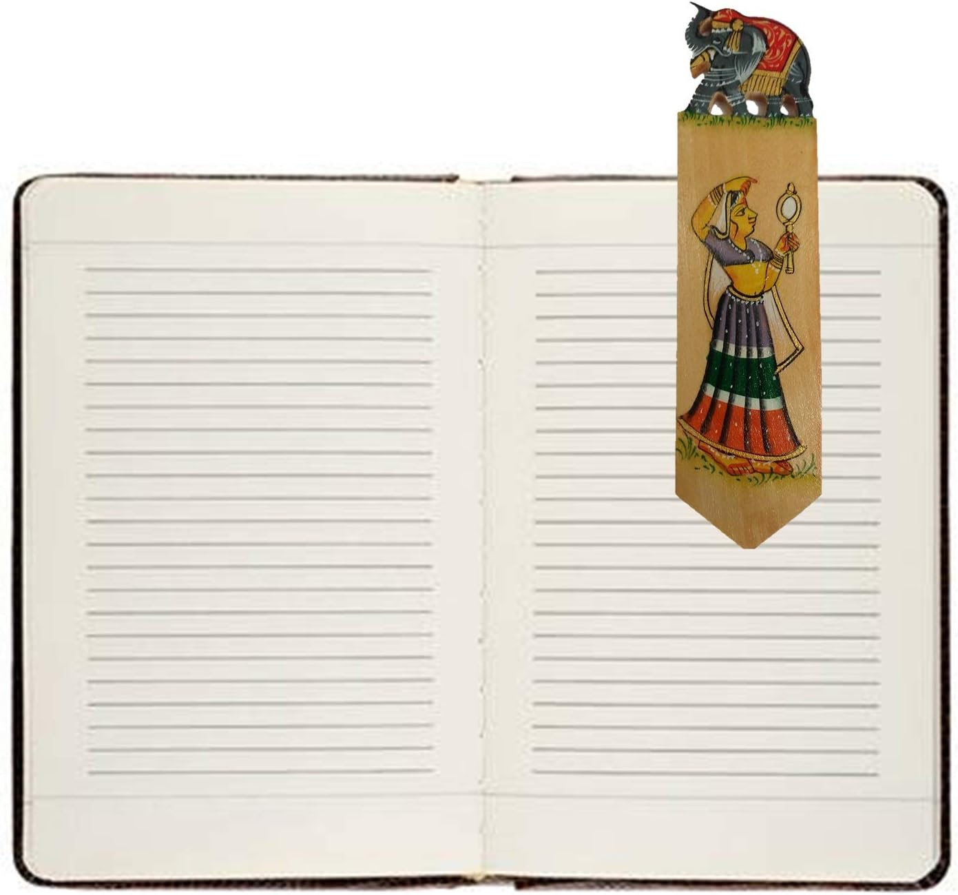 Purpledip Wooden Bookmark Paper Holder: Hand Carved & Painted Souvenir for Book Lovers (11442a), Multicolor, Standard - Image 3