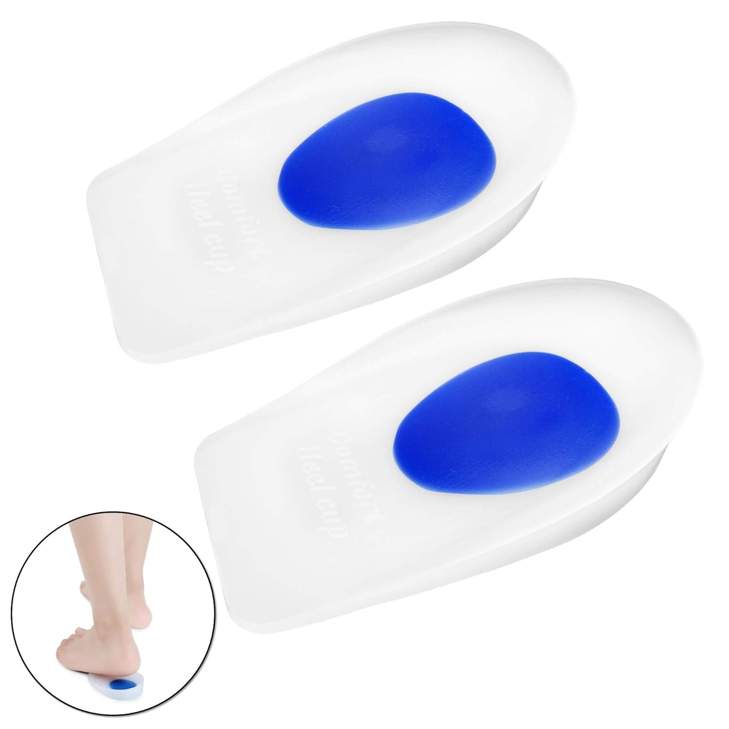 Heel Pads for Plantar Fasciitis and Gel Heel Cushion Cups