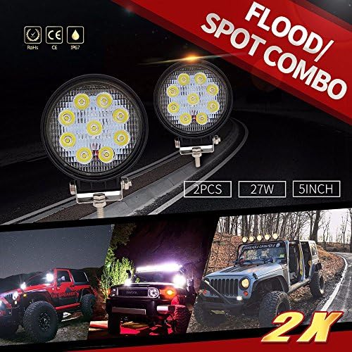 2pcs 4 Inch 27W LED Work Light Bar for Indicators Motorcycle Driving Offroad Boa