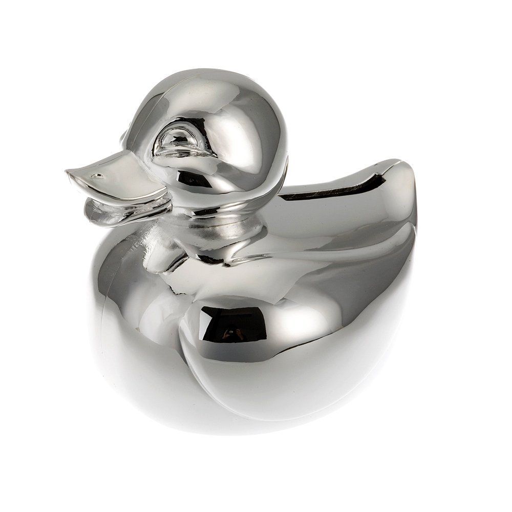 silberäffchen.de Hermann Bauer Money Box Duck (Silver Plated) Baby, Children, Children Boys Girl