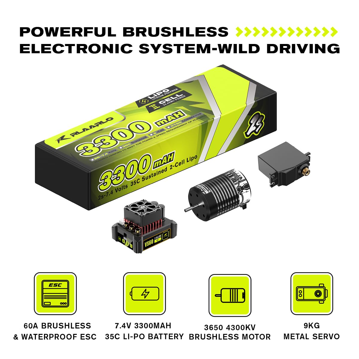 AMORIL 1:10 AK-787 Fast Brushless RC Cars,Top Speed 120KM/H Large Remote Control Cars with 6 Lights for Adults,4x4 On-Road Hobby Racing Vechile with Aluminum Shaft,Rubber Tire,Green