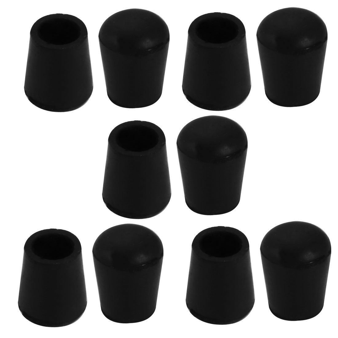 sourcingmap 10Pcs Chair Leg Caps Rubber Round Furniture Feet Covers 10mm Inner Dia