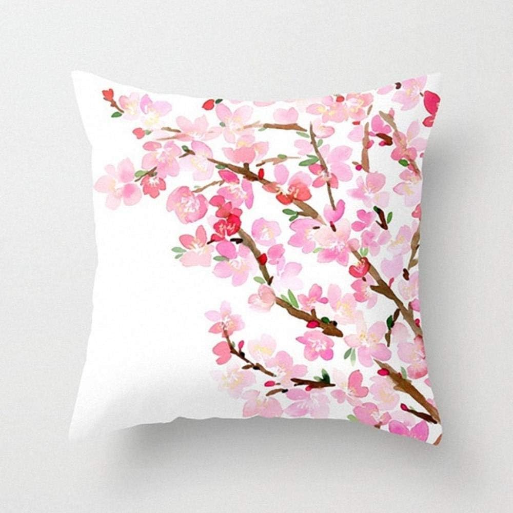 LinZX Flowers Painting Waist Throw 45x45cm Cushion For Home Decor car Sofa Cushions,04,45X45cm Just cover