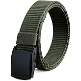 KMJILS Tactical Belt for Men, Nylon Webbing with Quick Release Plastic Buckle,50" Extra Long Heavy Duty Utility Belt