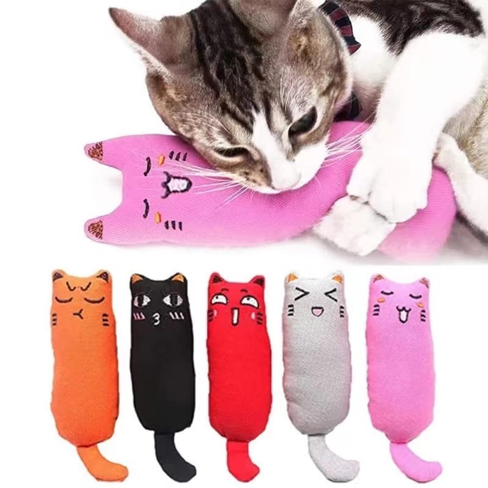 DZOZO 5Pcs Catnip Toy Plush Animal Chew Toys for Teething Puppies Animal Catnip Filled Cartoon Mice Cat Teething Chew Toy/kitten Interactive Toys/Plush Games