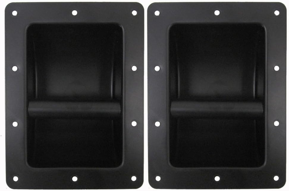 Seismic Audio - Pack of Two (2) Black Metal Recessed PA/DJ Speaker Bar Handles: Home Audio & Theater