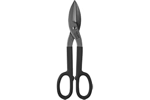 Task Tools 12-Inch Straight-Pattern Snips, T22376, Black