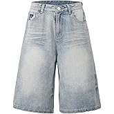 Aelfric Eden Baggy Jorts Mens Washed Loose Fit Jorts Casual Denim Shorts Streetwear Y2k Jean Shorts